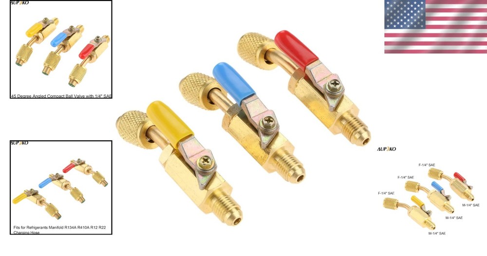 Angled Refrigerant Ball Valve 1/4