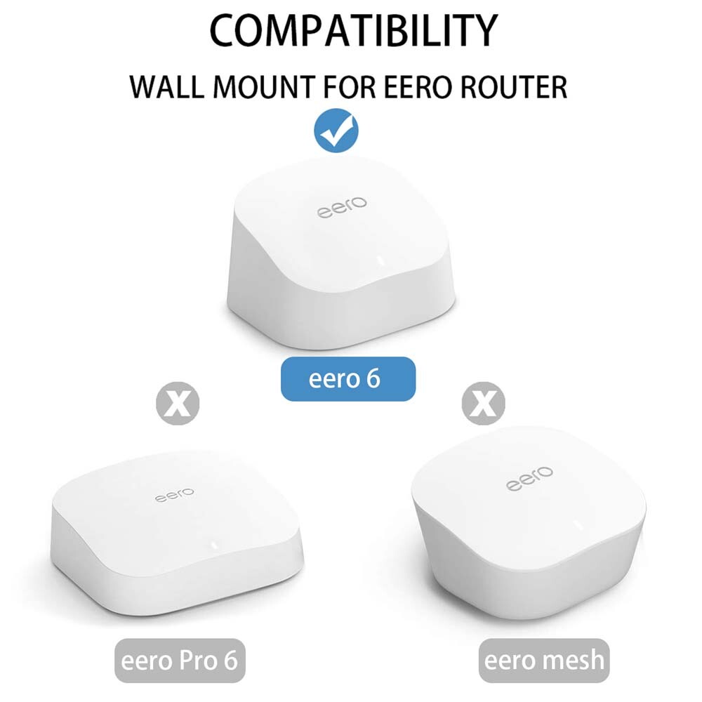 Wall Mount for EERO 6 Dual-band Mesh WiFi 6, 3M VHB Holder Bracket, 1-pack