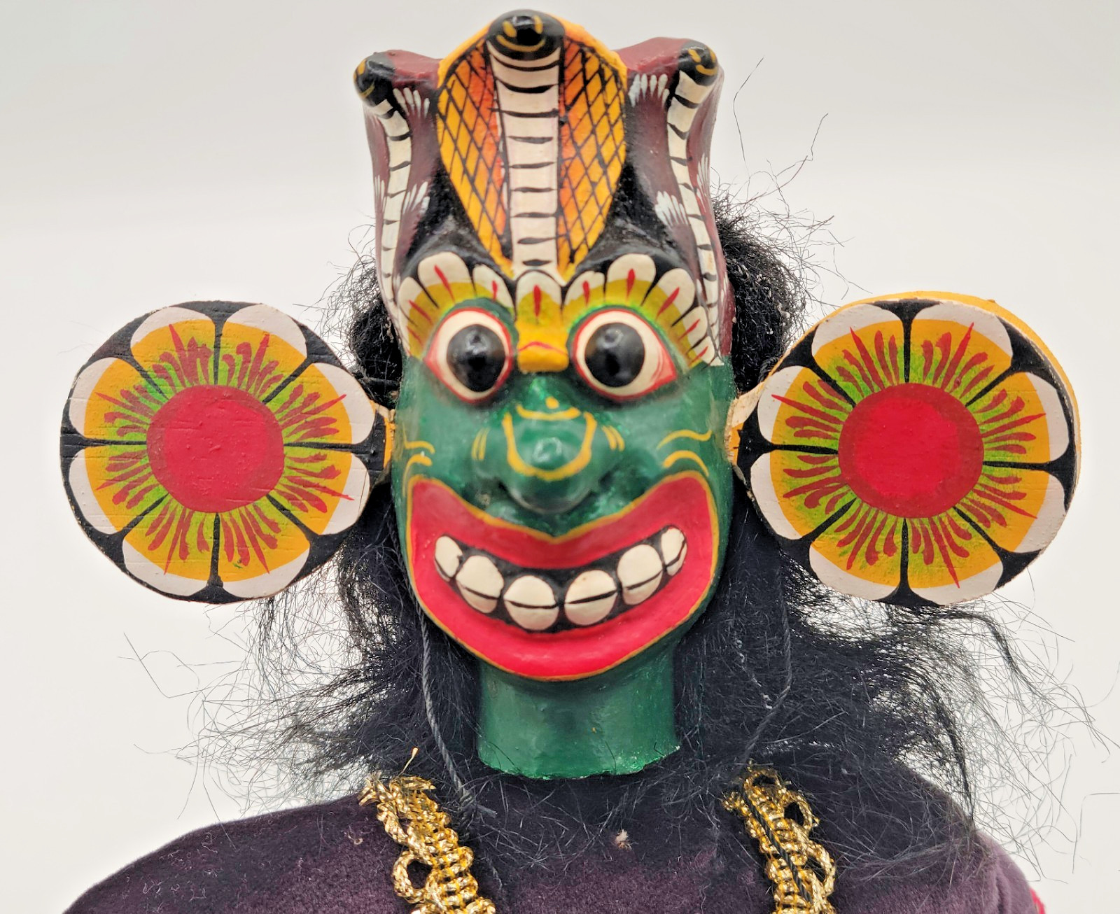 Sri Lanka RUKADA Marionette Puppet VINTAGE Wood Lankan HAND MADE Folk Art Figure