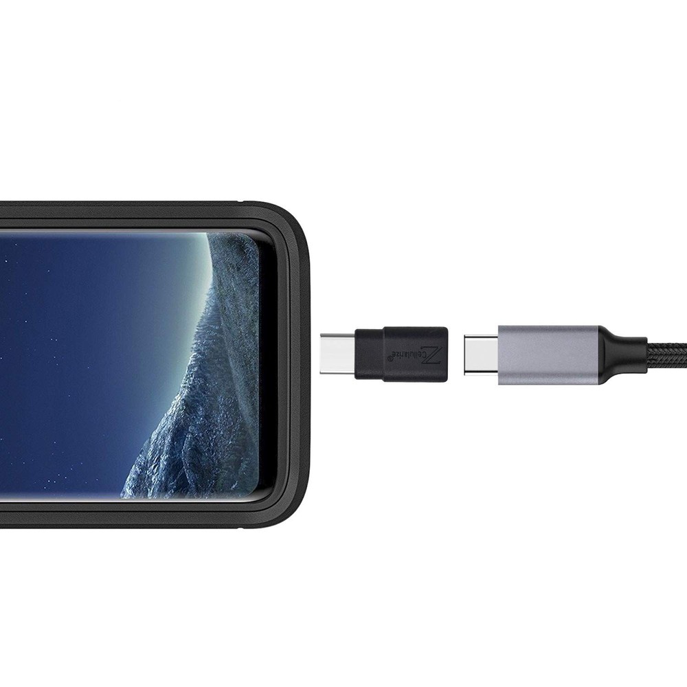 Cellularize USB C Extender Adapter (2 Pack) 40Gbps 240W Cable 2 Pack, Black