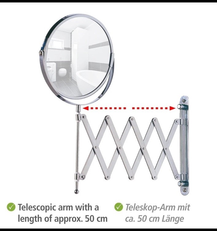 Wall Mirror With Telescopic Arm