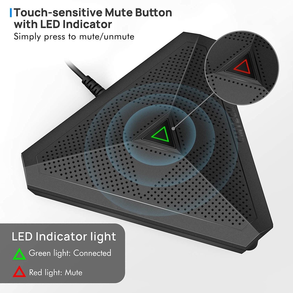Conference USB Omnidirectional Microphone w/ Mute for PC/Mac US