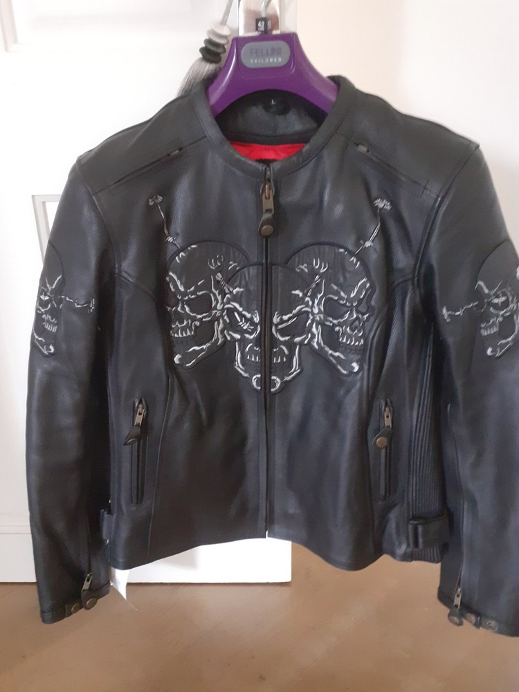 Ladies leather motorcycle jacket 42
