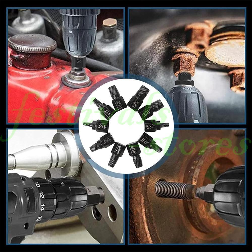 25 PC Multi-Spline Screw Extractor Set Hex Head Bit Socket Wrench Bolt Remover