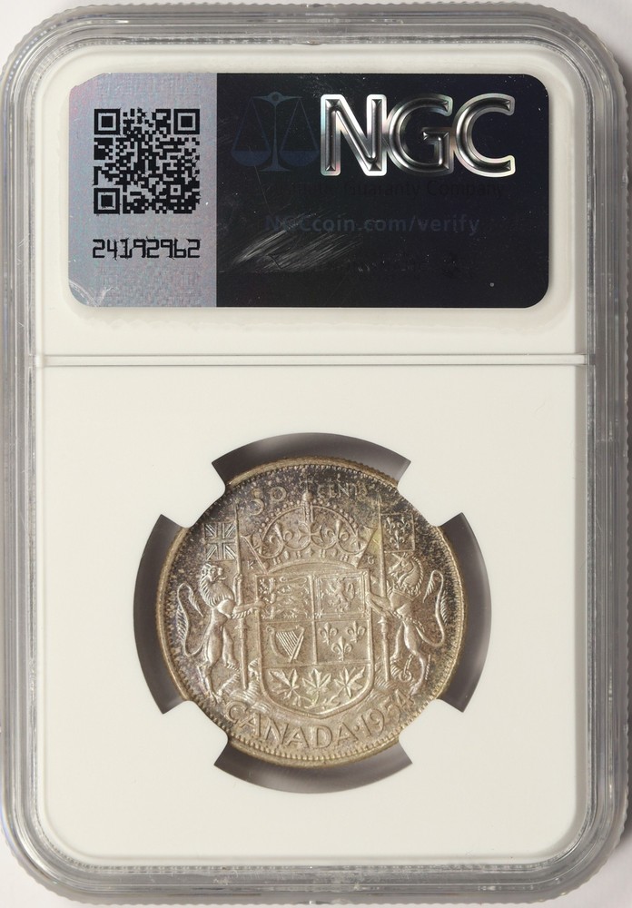 1954 Canada 50c Silver Half Dollar NGC MS64
