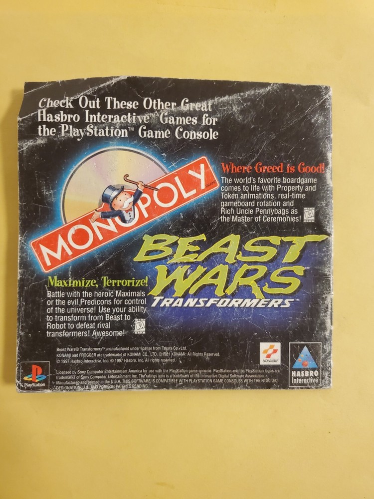 Frogger GH PS1 MANUAL ONLY Authentic Original