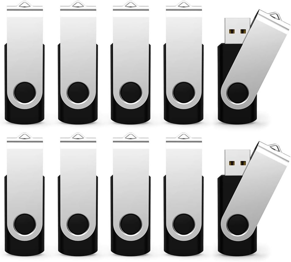 Compact 10 Pack 1GB Black USB Drives - Gift-Ready & Portable Storage Solutions