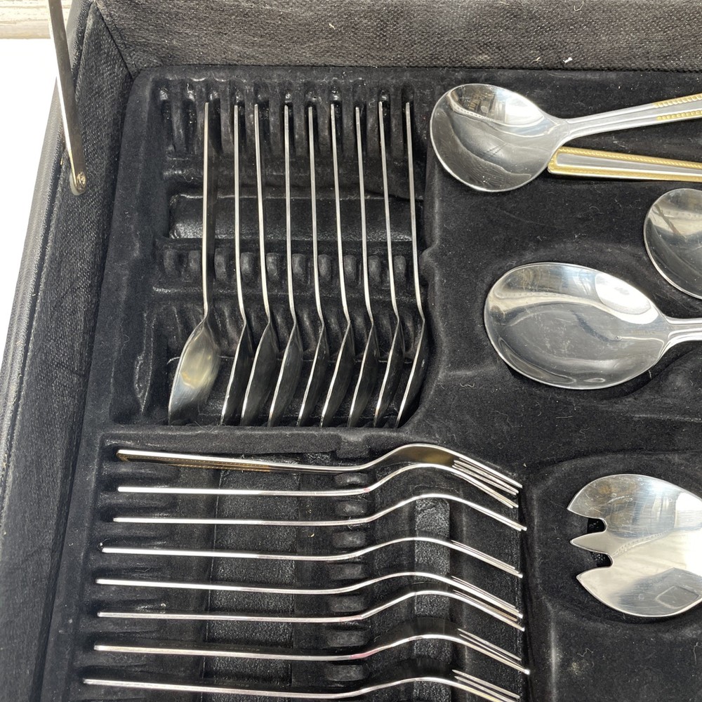 Solingen Silverware Germany 18/10 66 Piece Dinnerware Plus Case Incomplete