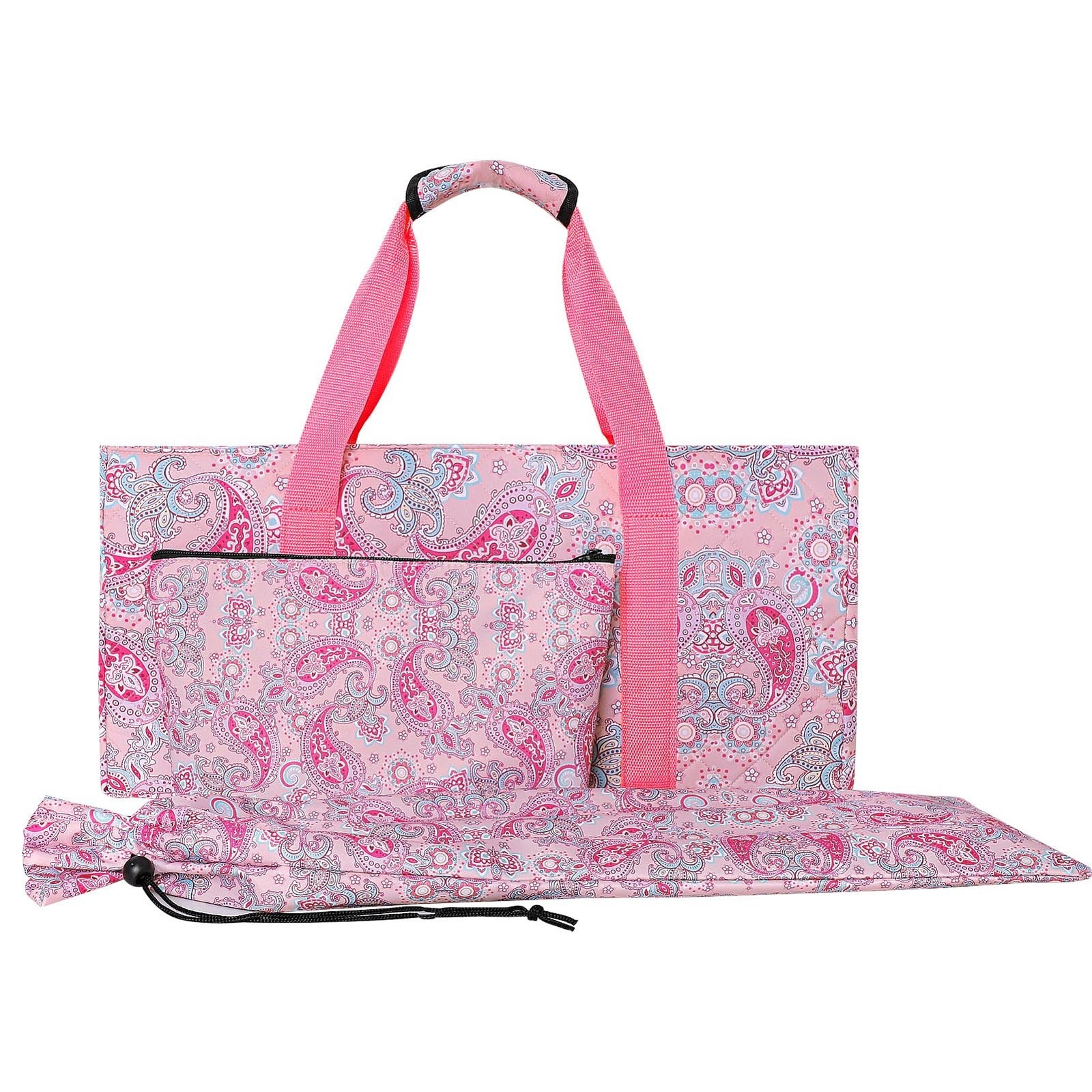 Empty Mahjong Bag,Thickened Pink Printed American Mahjong Game Set, Tiles Bag...