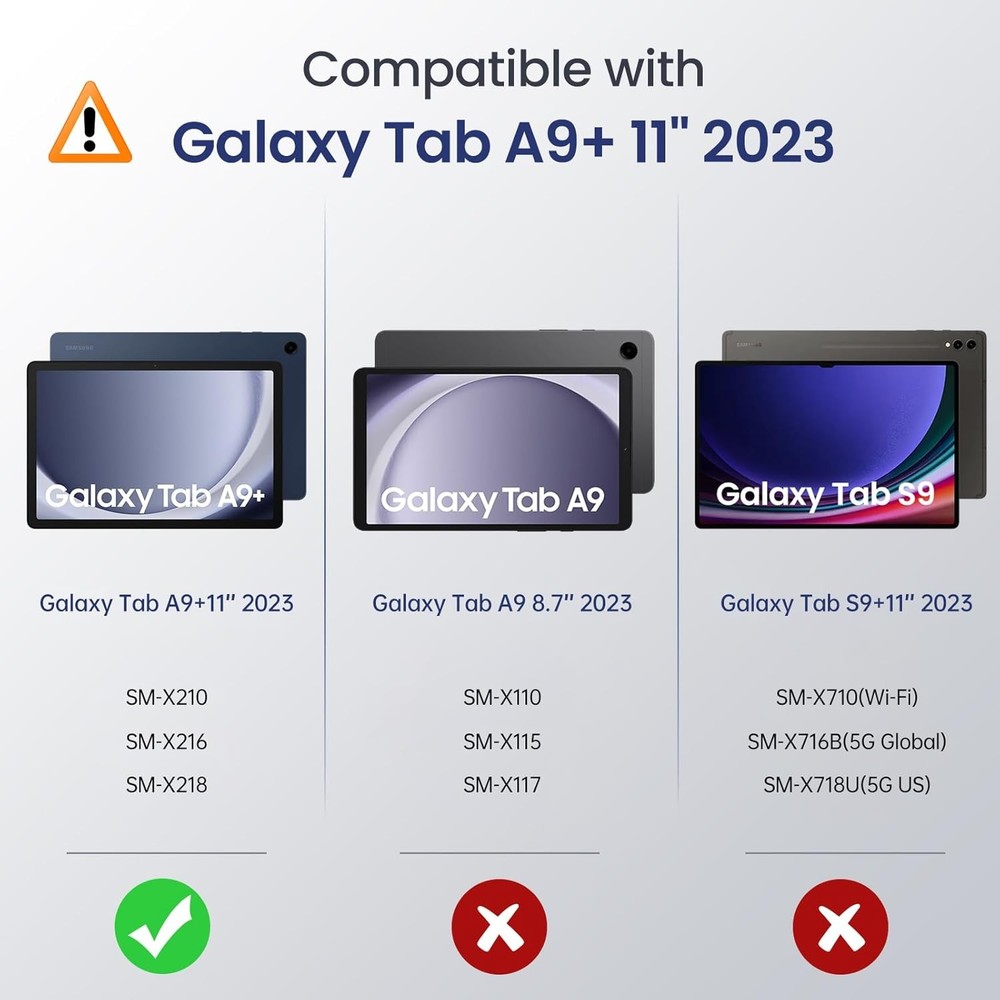 Translucent Back Shell Case for 2023 Galaxy Tab A9 Plus 11 Inch, Slim Stand