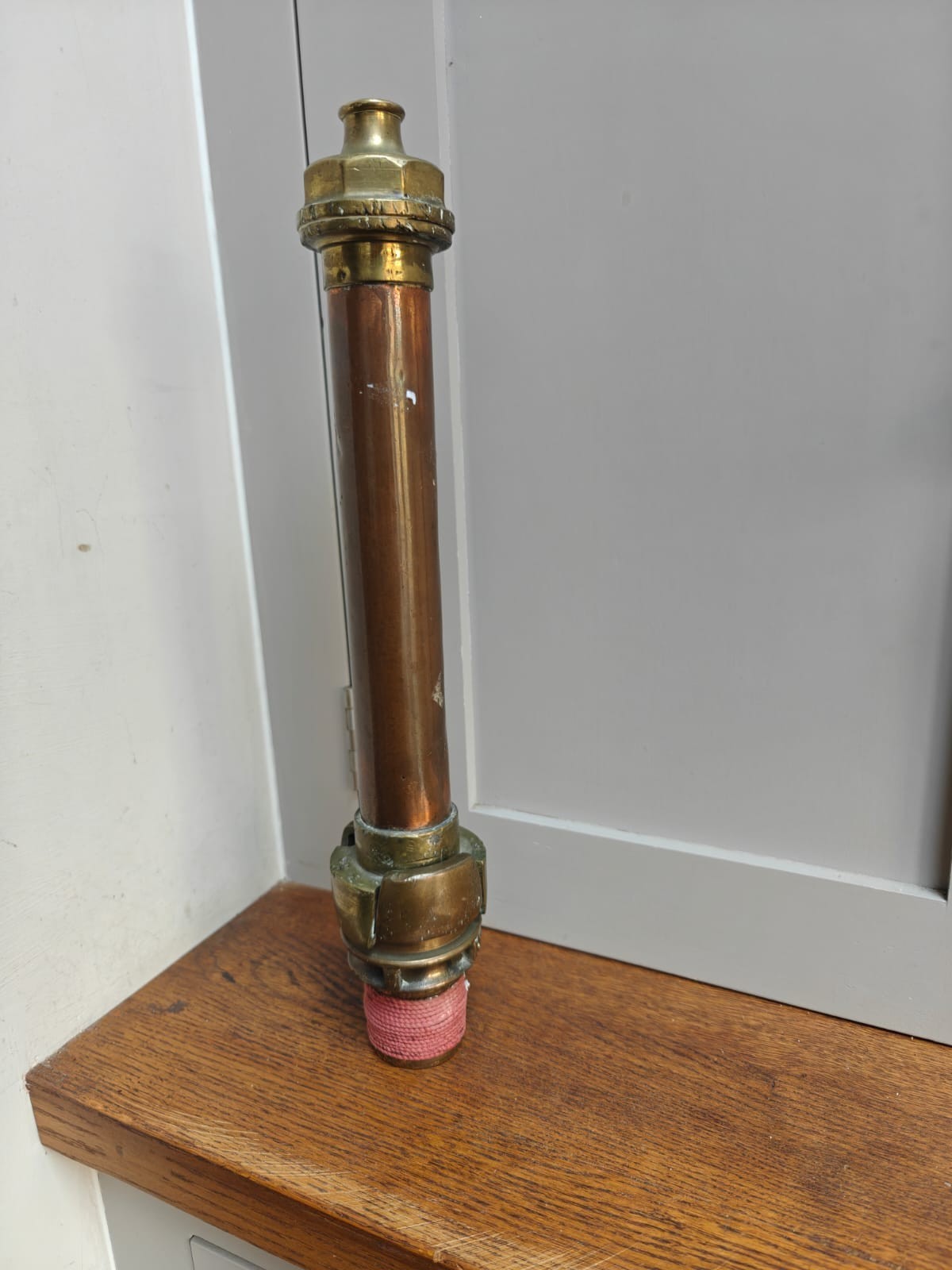 Vintage fire old brass copper bronze hose nozzle end