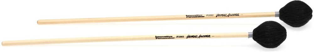 Innovative Percussion IP2003 James Ancona Medium Marimba Mallets - Black Yarn -