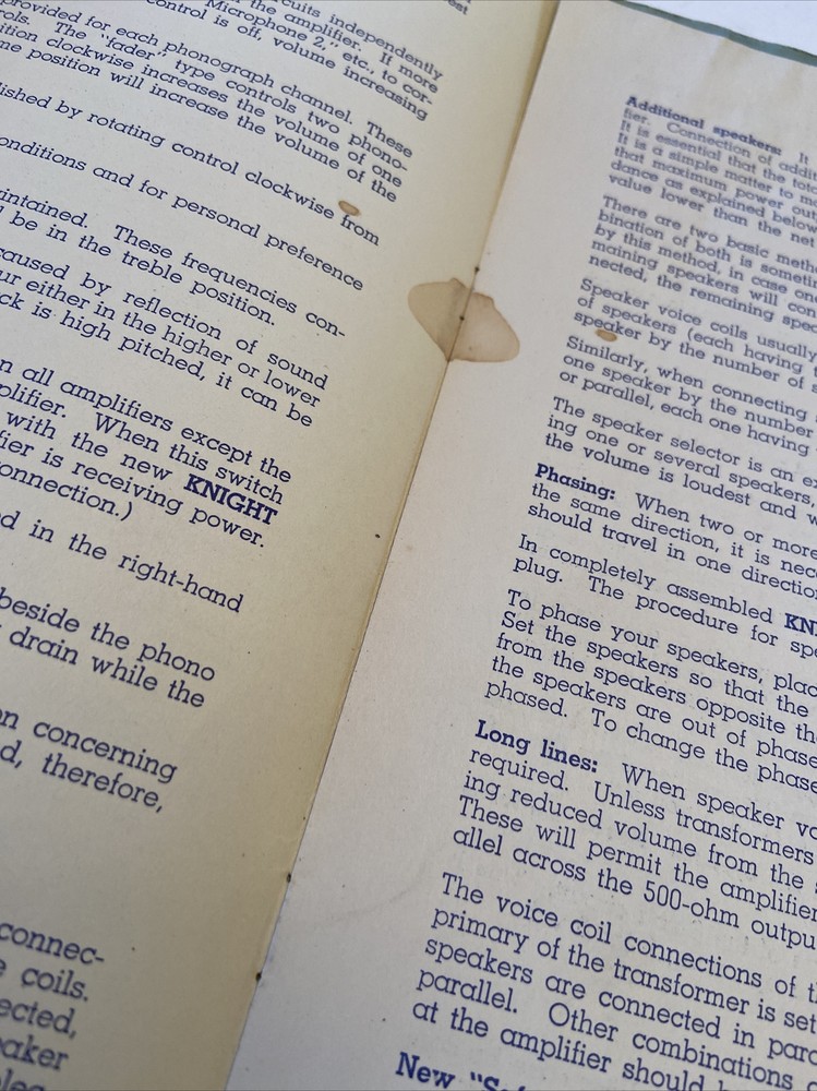 Knight Instructions For Integrated Sound Systems #D