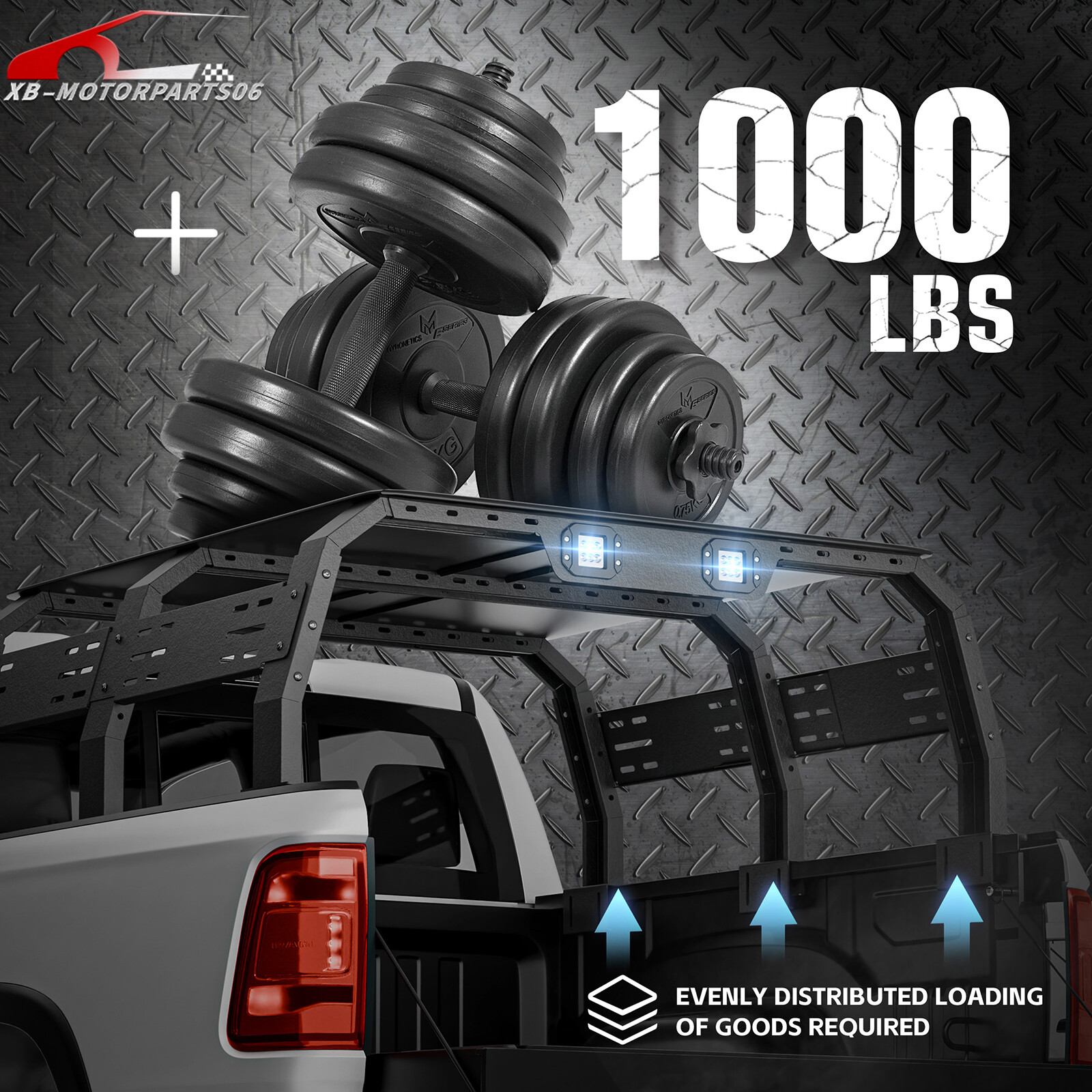 1000LBS Full-Size 23" Overland Bed Racks For F-150/Tundra/JT/Frontier/Ram 1500