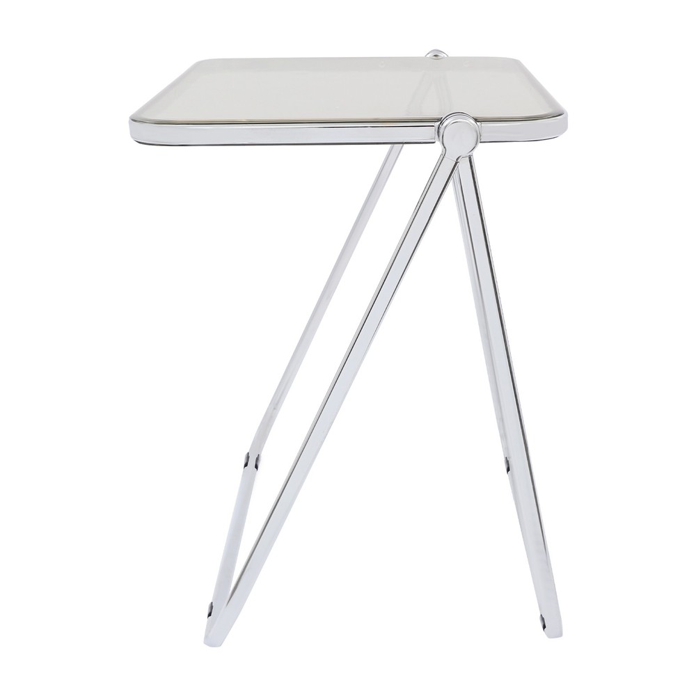 Clear Foldable Side Storage Table Tiny Desk For Home Office Small Computer Desk