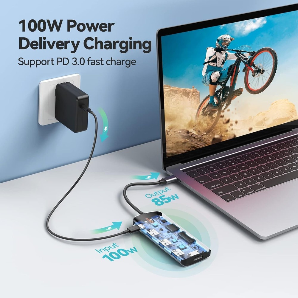 Sophisticated USB C Hub - 7 Connectivity Options: 4K HDMI, Fast Data Transfer