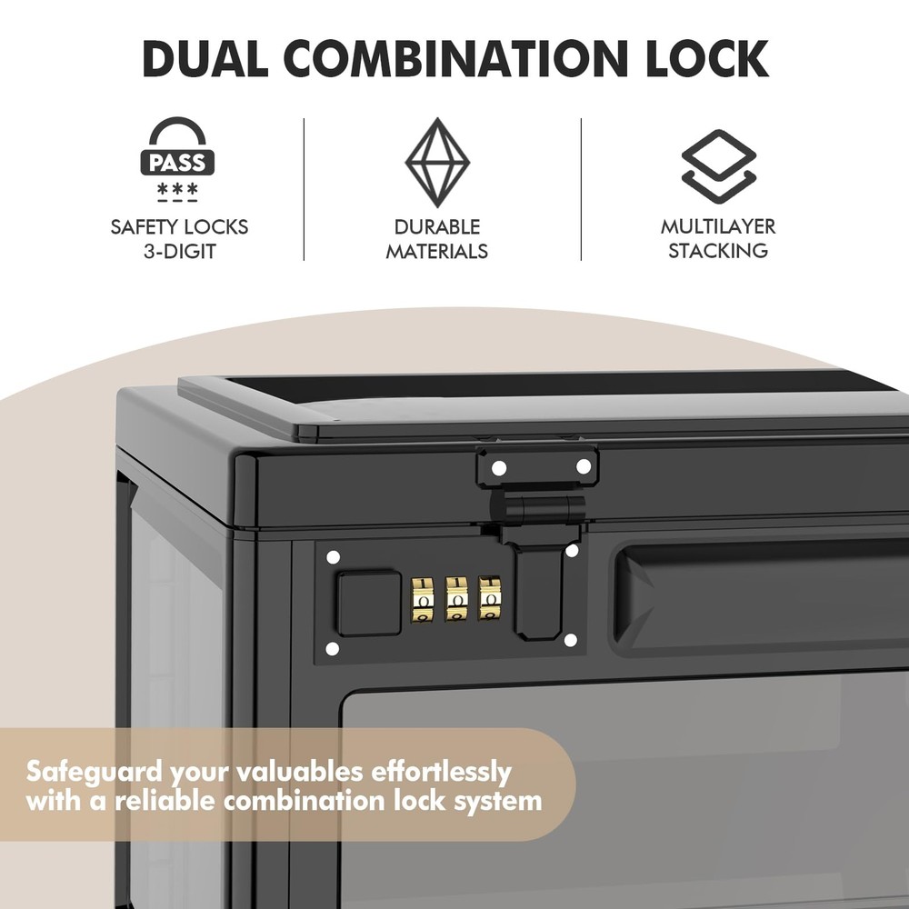 Extra Large Lock Box for Medication Safe, Medicine Lockable Storage Box with Cod