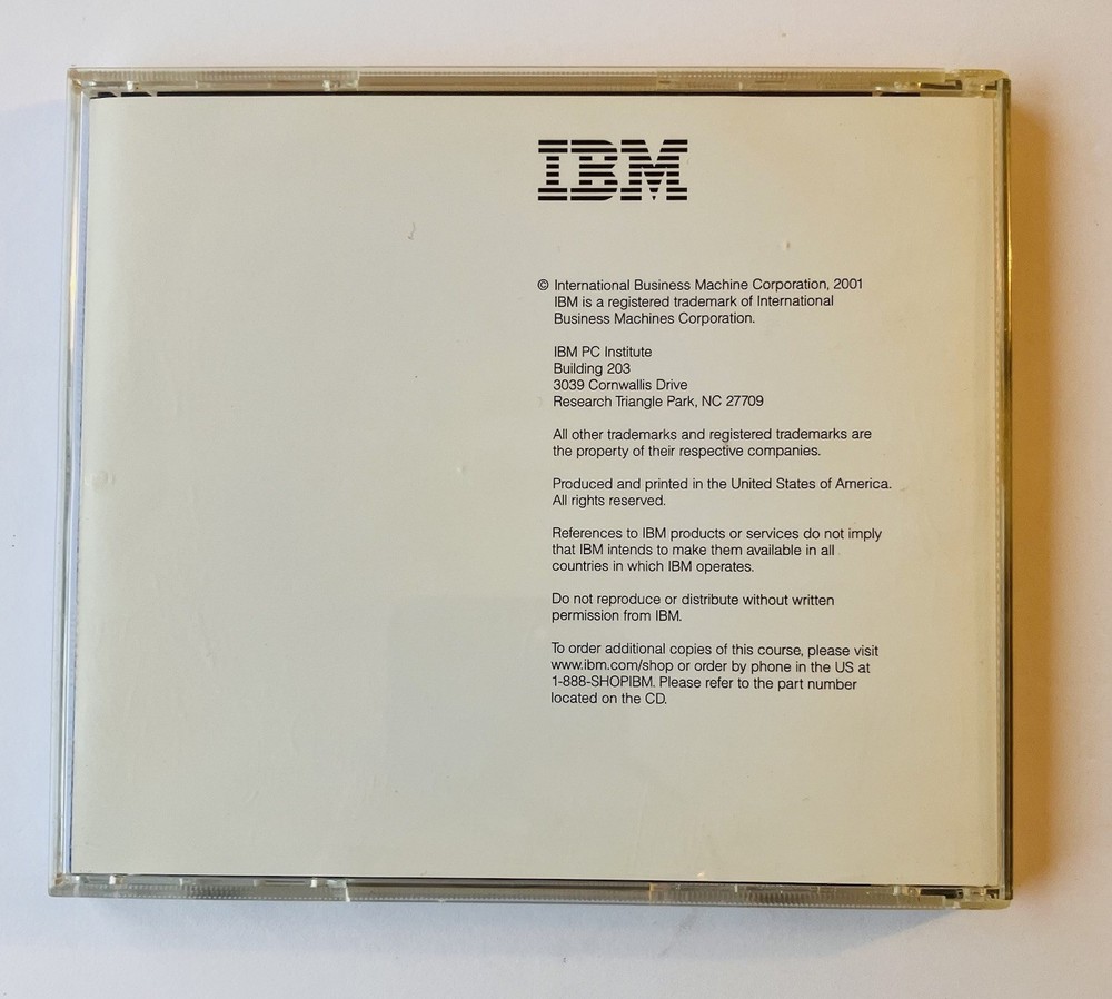 IBM PC Institute The Training Solution CD Set PC Basics & PC Architecture (2001)