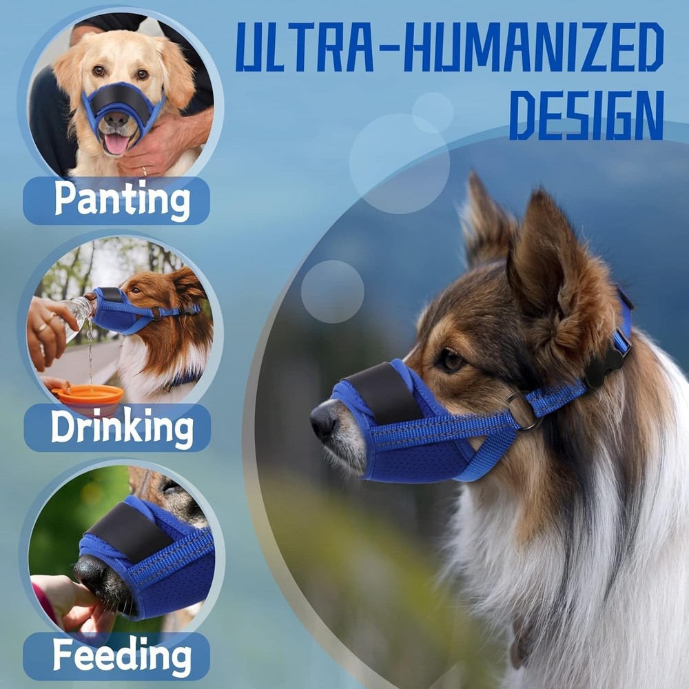 Dog Muzzle, Air Mesh Breathable Muzzle for Medium Large Sized Dogs to Anti & ...