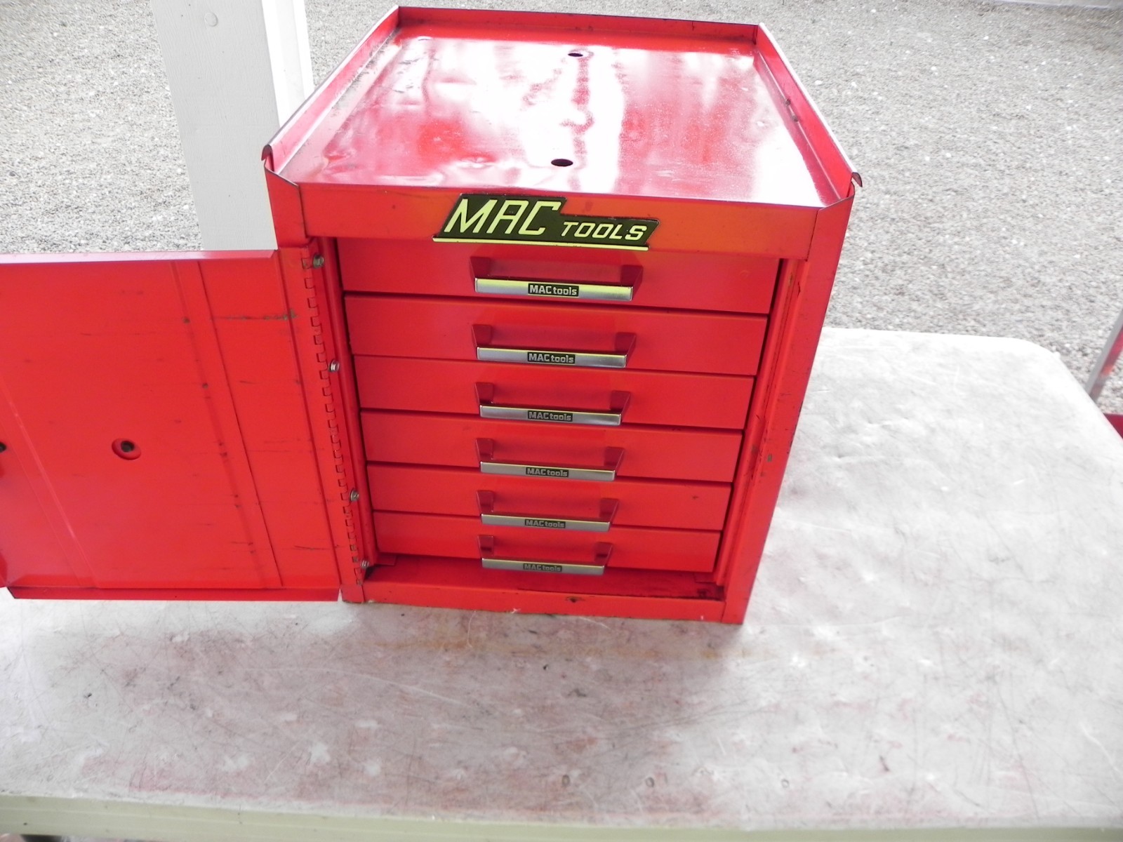 Vintage Mac Tools MB302 H3 6 Drawer Mini Side Cabinet Red USA 2 Keys (NICE)