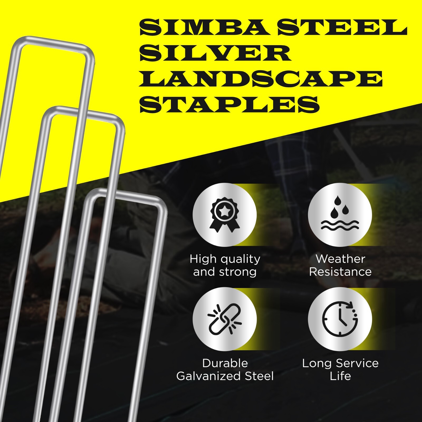 Landscape Staples 4/6/8/10/12 Inches 11 Gauge Galvanize Garden Stakes Fabric SOD