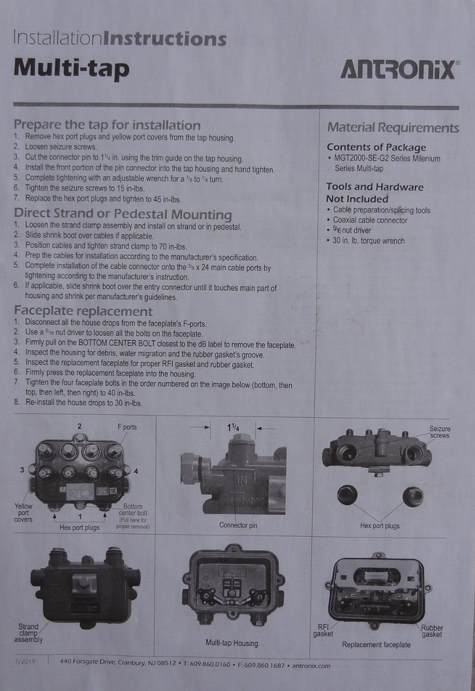 Milenium MGT24-17 Multi Tap G2 SE 21E 4 Port Milenium 2000 Antronix