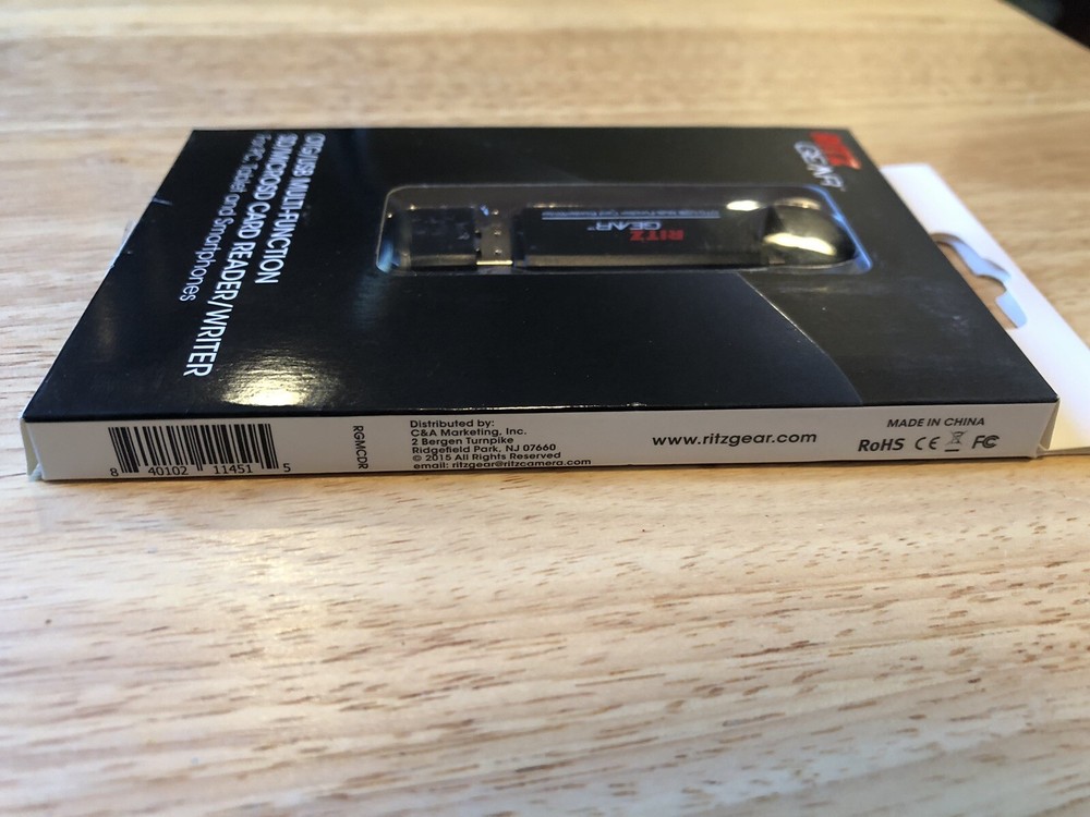 Ritz Gear OTG USB / Micro USB Multi-Function SD / MICRO SD Card Reader NIB