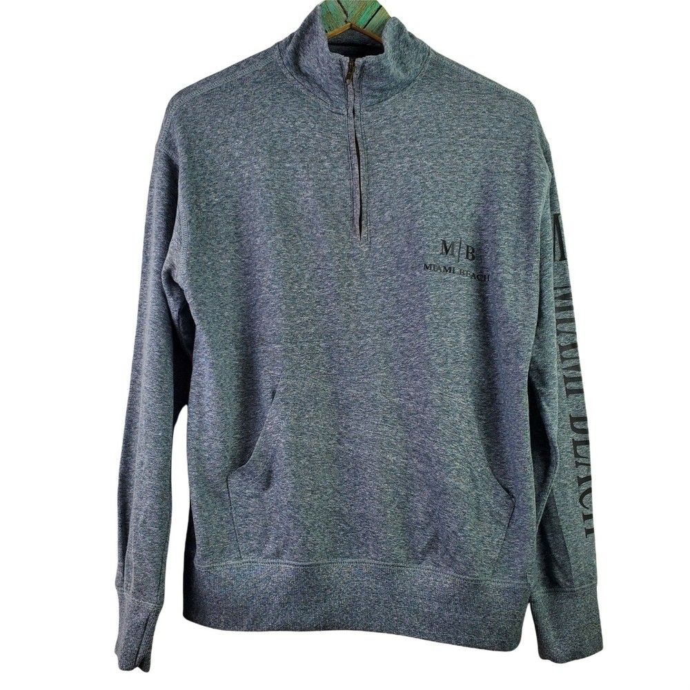 Surf Style Miami Beach Quarter Zip Mock Neck Pullover Sz S