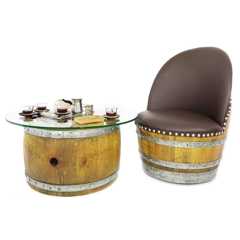 Mid-Wine Barrel Chest (Table Base) (Oak Barrel Table-Whiskey Barrel Table)