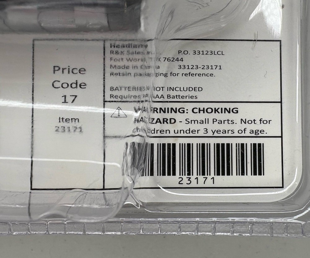 NIP Unbranded 7 LED Headlamp With Flexible Strap, Sealed