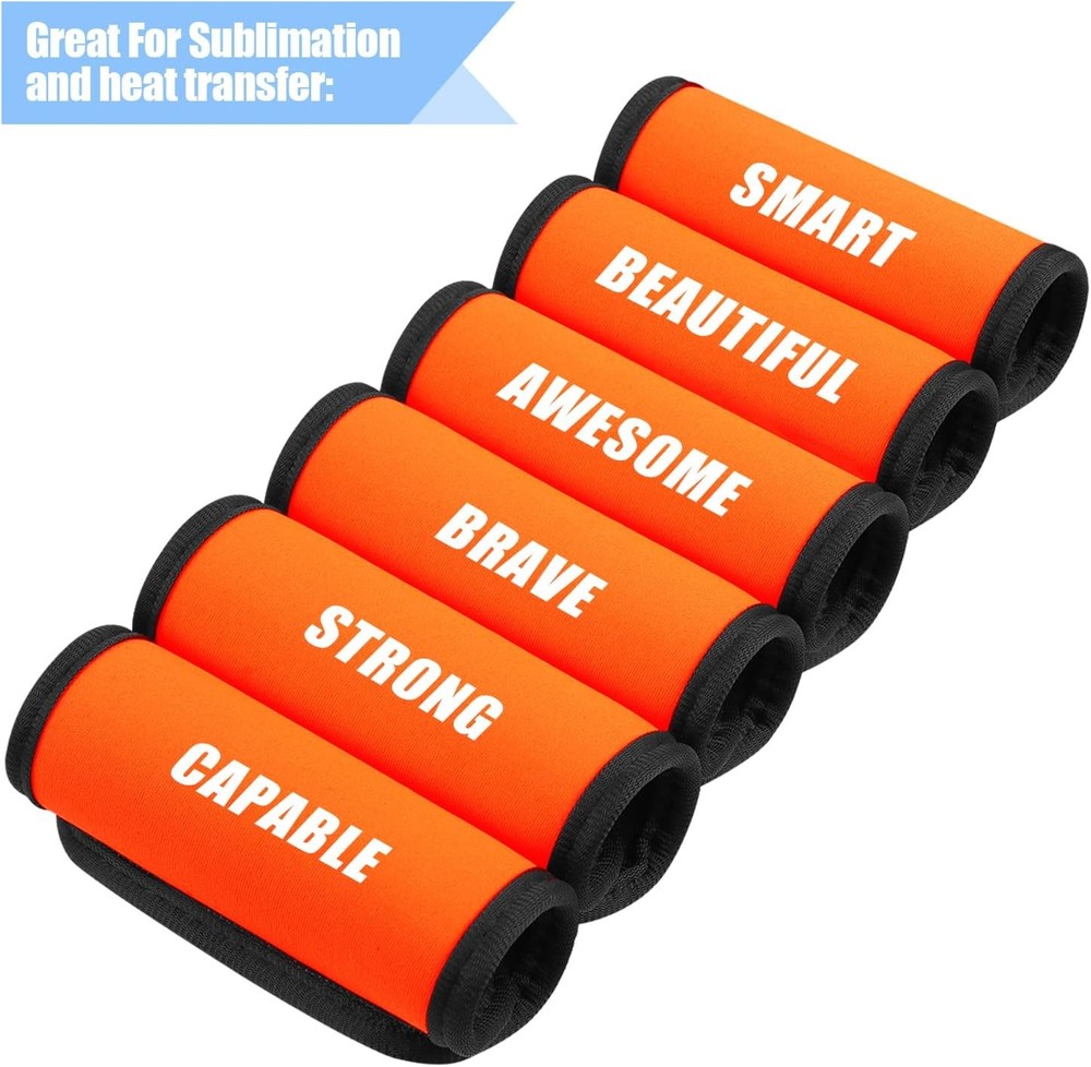 6 Pack Luggage Handle Wrap, Wraps for 4.5 inch, Orange