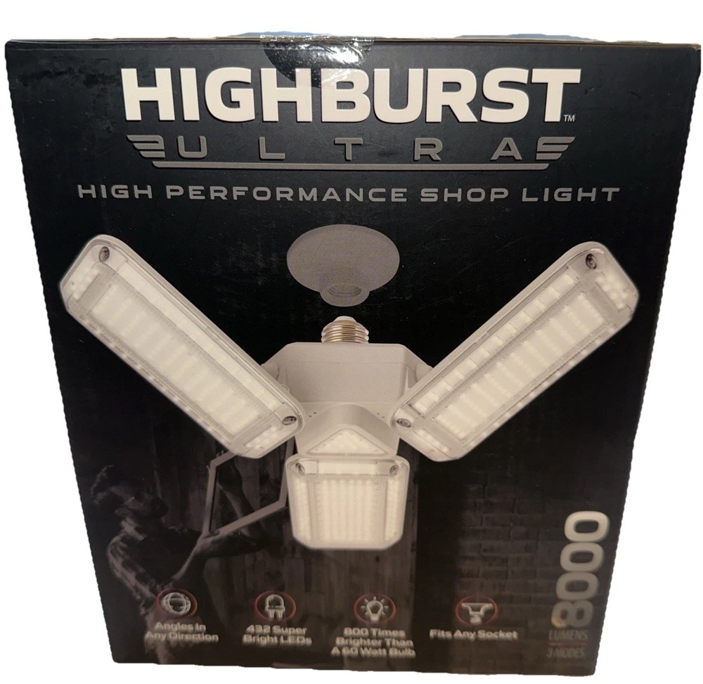 Bell + Howell Hex Bulb E26 LED Garage 6 Panel Ceiling Light 8K Lumen Multi Panel