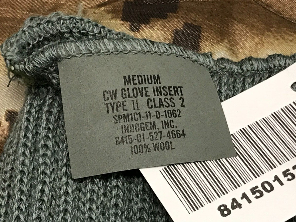 Glove Inserts Wool USGI Medium Foliage Green New 2 Pair