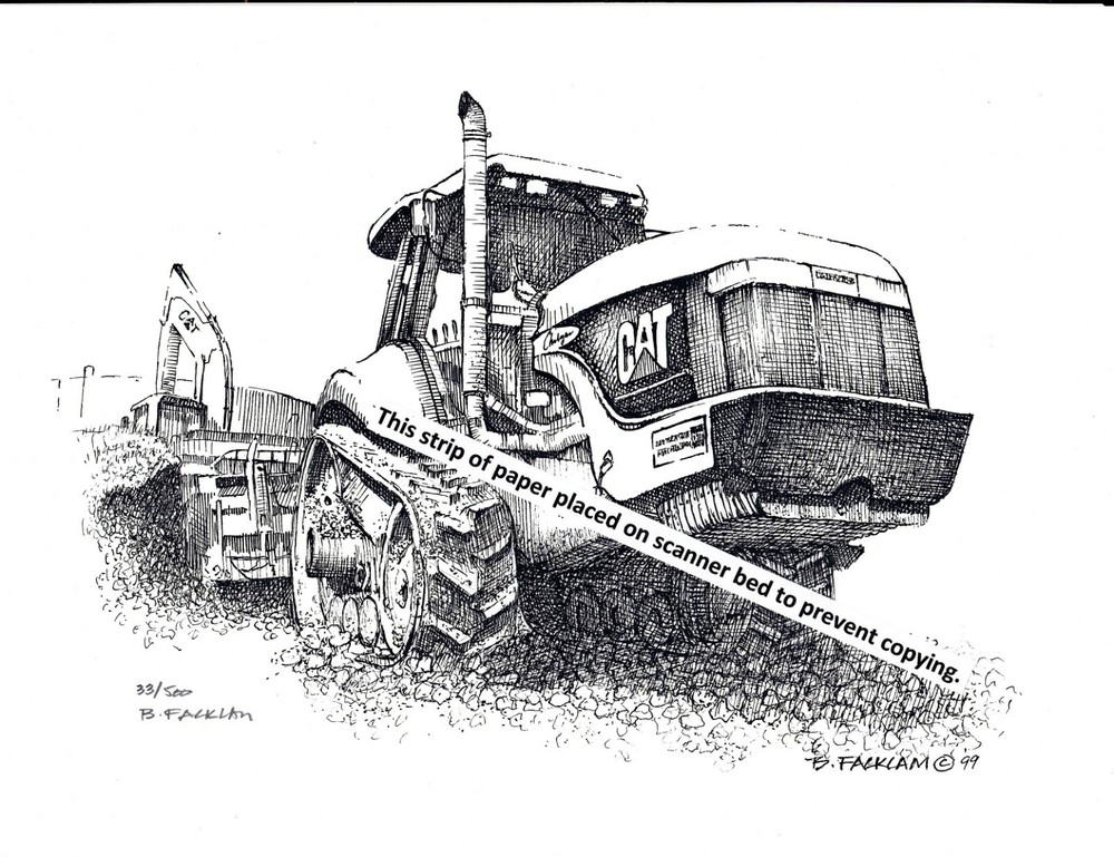Caterpillar Challenger Tractor ~ Pen & Ink Print