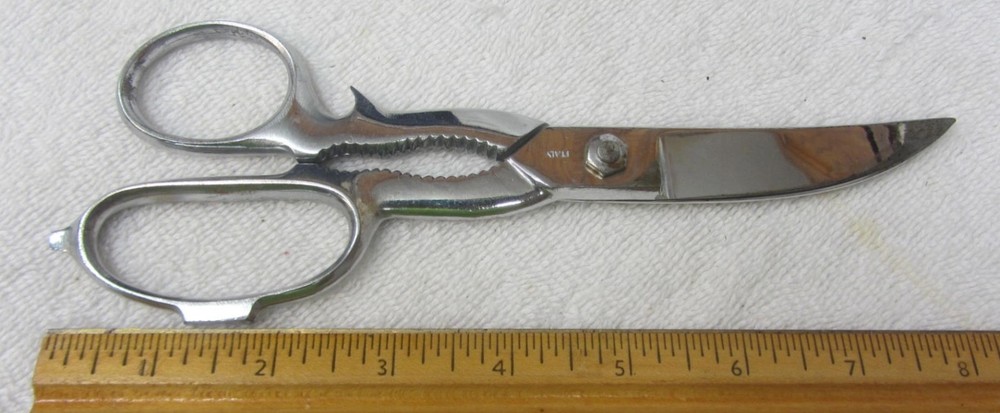 2 MARKS 200 C KITCHEN SHEARS Multi Purpose Scissors Nut Cracker w/ Case Italy
