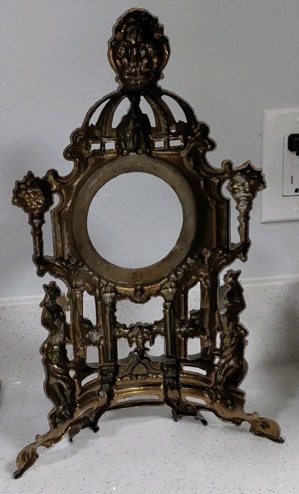 Ornate Bronze Brass Clock Case Replacement Part Decorative Collectible
