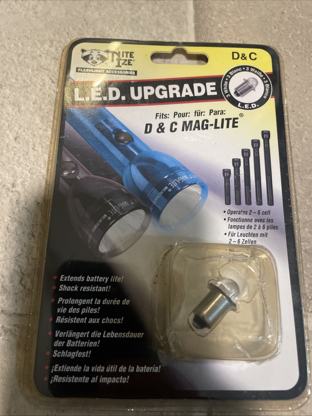 Nite Ize LBR2-07-PR LED Bulb Upgrade for D & C Cell Flashlights Up to 6 Cell