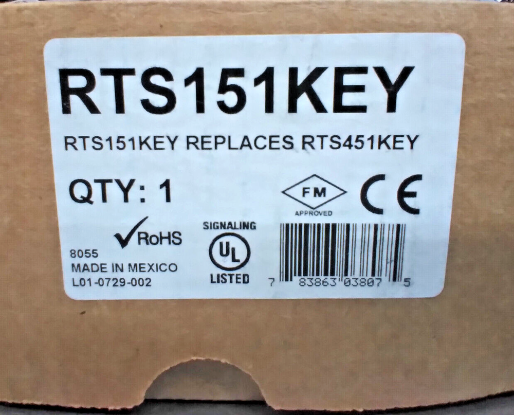 System Sensor RTS151KEY, Remote Duct Fire Alarm Test Station