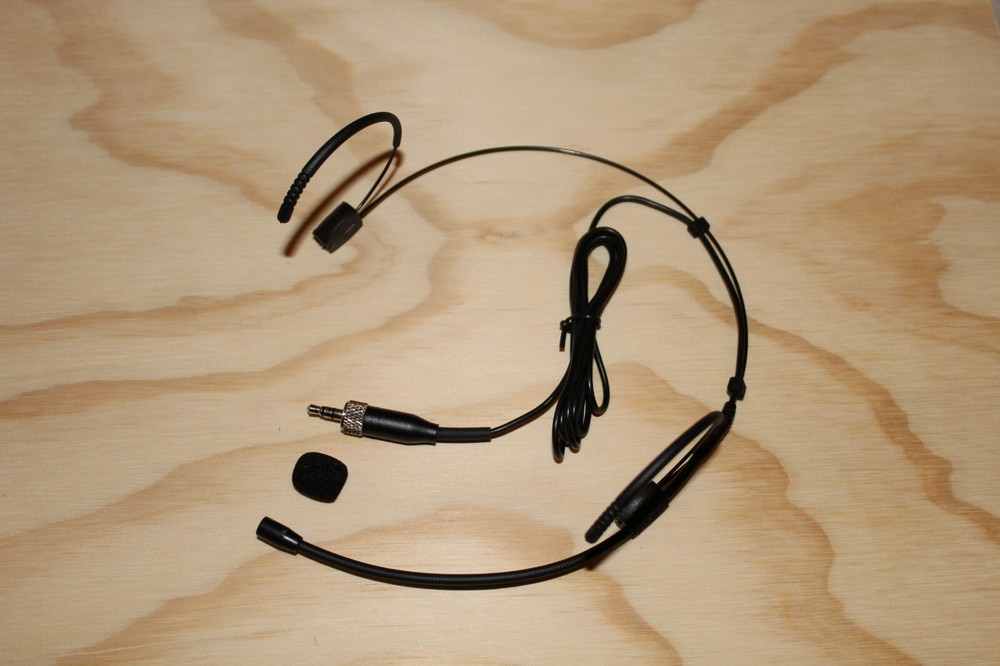 Black Double Earhook Headset Microphone for Sennheiser wireless Bodypack