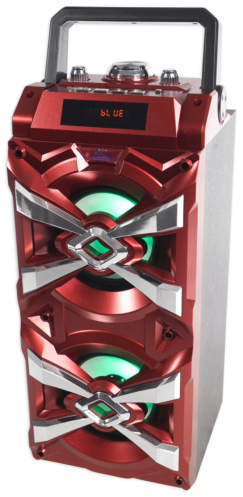 NYC Acoustics X-Tower Bluetooth Karaoke Machine System w/LED's+Microphone+Remote