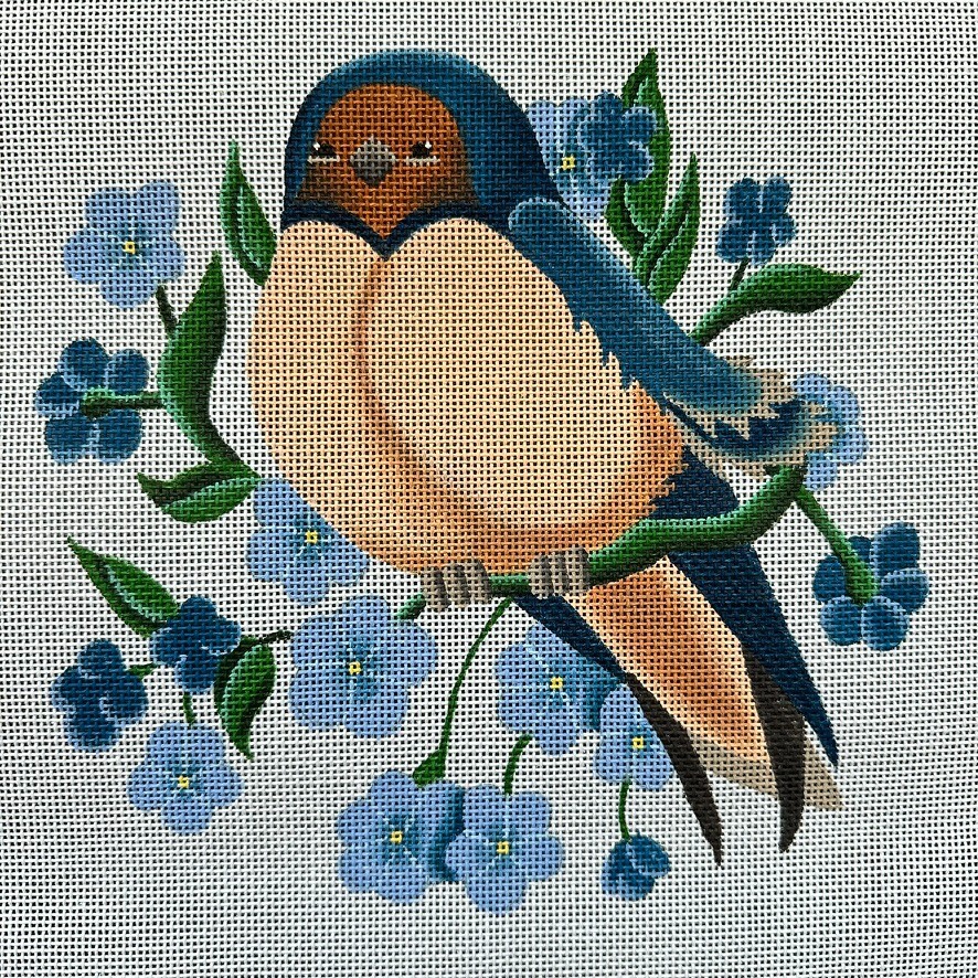 Vintage Barn Swallow Needlepoint Canvas, Single Sheet