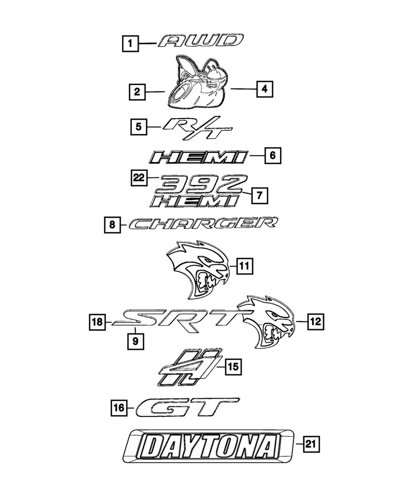 Genuine Mopar Hellcat Nameplate 68500208AA