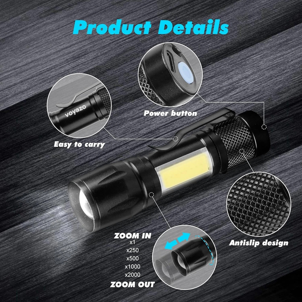 35000000 lumens Small LED Mini Flashlight Pocket Super Bright Torch Rechargeable