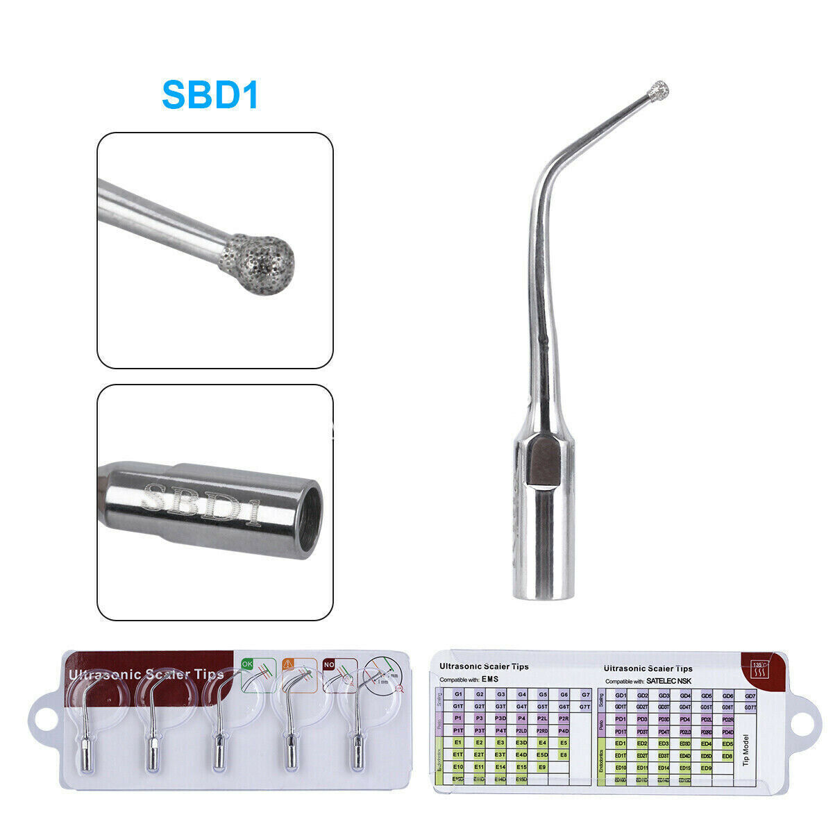 Woodpecker Dental Ultrasonic Scaler Tips Endo Perio Root Canal Tips GD1 PD1 ED1
