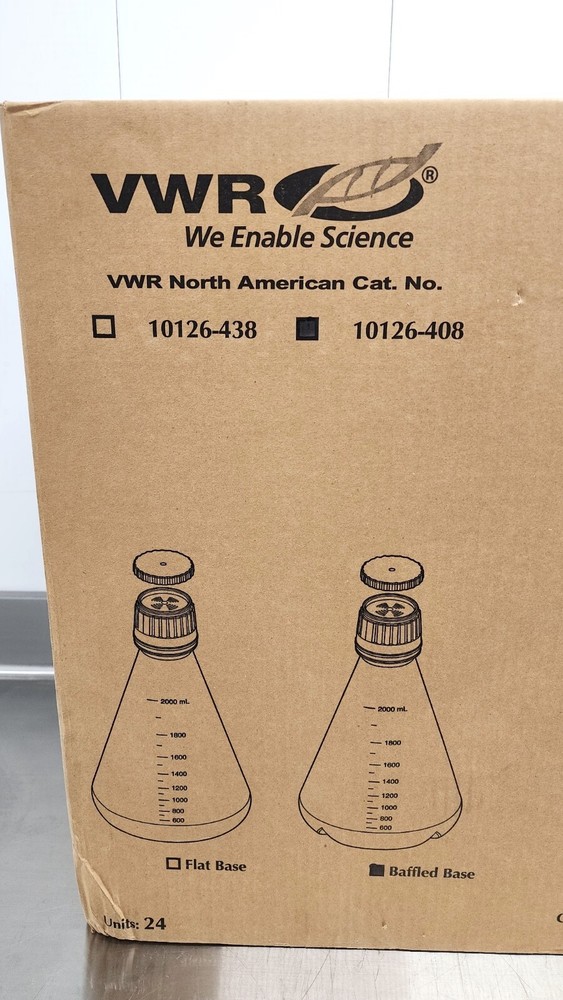 VWR 10126-408 Erlenmeyer Flasks, Vented Cap, Sterile