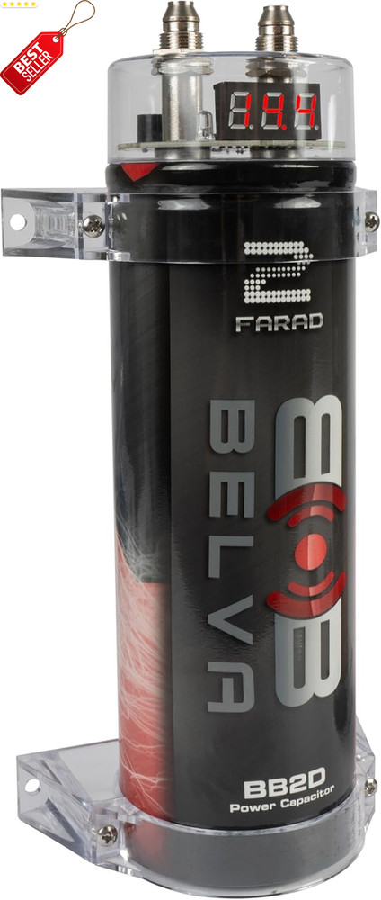 BB2D 2.0 Farad Car Capacitor Digital Red Display High Power 2000W US