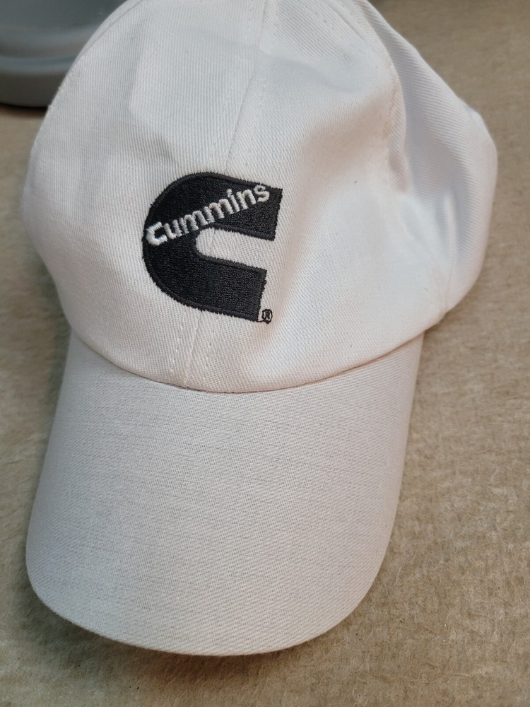 Cummins baseball hat cap   basic  White  soft  logo hat truck diesel
