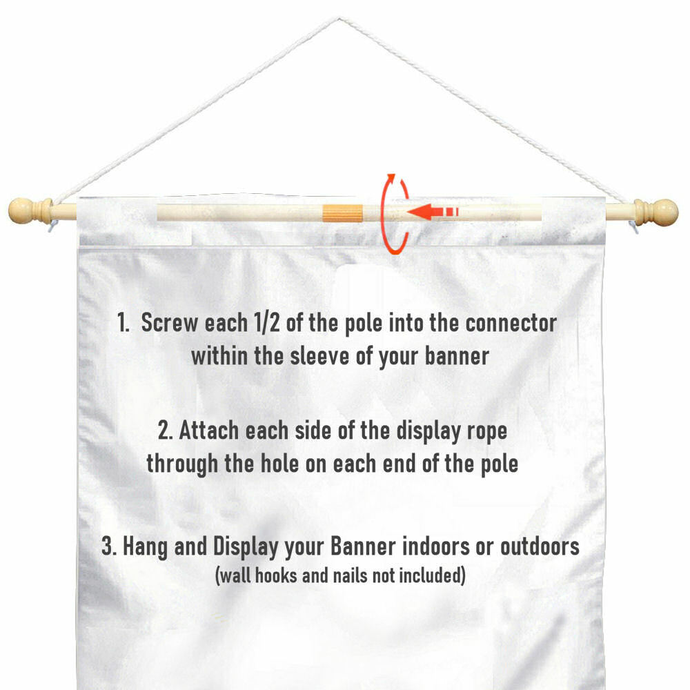 36 Inch Wood Banner Pole