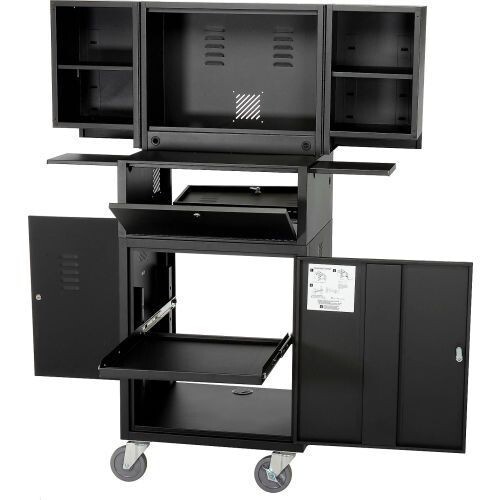 Global Industrial™ Mobile Fold-Out Computer Security Cabinet, Black