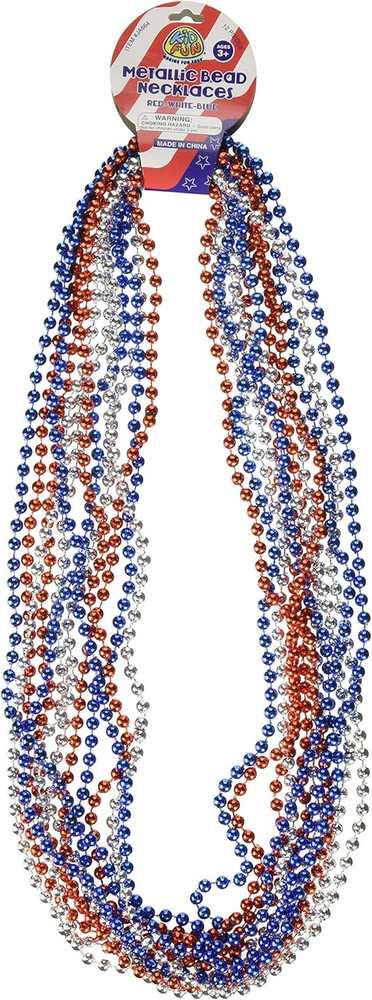 Red, White, & Blue Metallic Necklaces